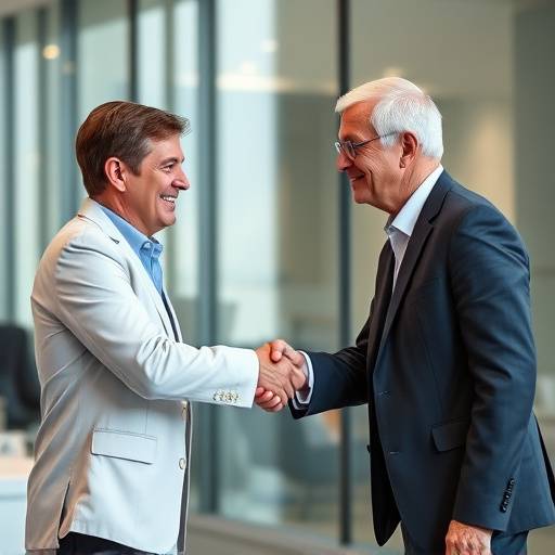 Due persone che si stringono la mano dopo aver concluso un accordo, simboleggiando il coaching per la leadership.