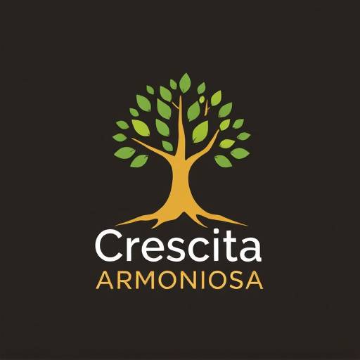 Logo di Crescita Armoniosa: un albero stilizzato con radici profonde e rami verso il cielo, simbolo di crescita e stabilit&agrave;.