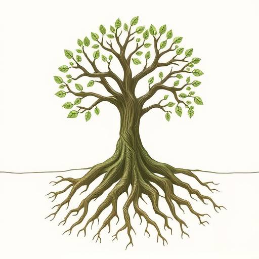 Rappresentazione visiva dell'albero con radici profonde che simboleggia i valori di Crescita Armoniosa