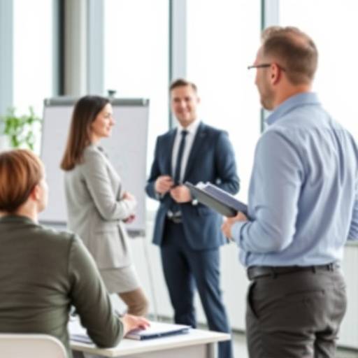 Un consulente che tiene una presentazione a un team, rappresentando la consulenza in gestione delle risorse umane.