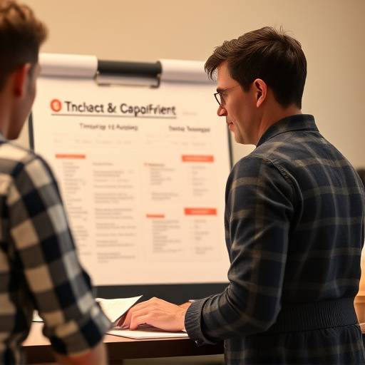 Una persona che organizza la sua agenda durante un workshop sulla gestione del tempo.